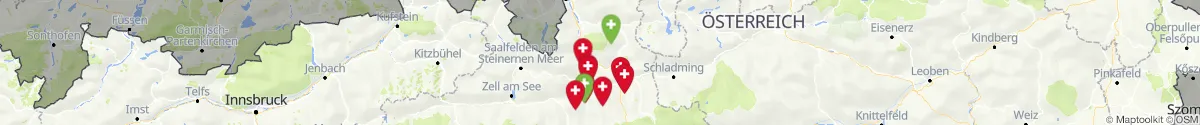Kartenansicht für Apotheken-Notdienste in der Nähe von Bischofshofen (Sankt Johann im Pongau, Salzburg)